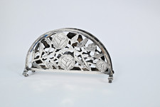 Vintage Sterling Silver 925 Letter Napkin Holder Stand 69.5 g 6.25 x 3 inches picture
