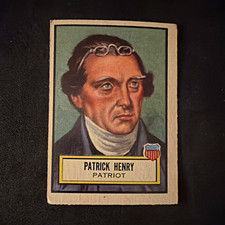 VTG 1938 Look 'n See Non-Sport Trading Card #17 Patrick Henry Patriot picture