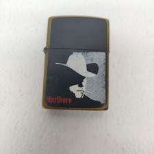 Vintage Marlboro Man Cowboy Black Matte Zippo Lighter picture