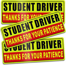 Student Driver Magnet for Car - New Medium, Black & Red picture