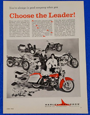 1963 HARLEY DAVIDSON MOTORCYCLE CLASSIC ORIGINAL PRINT AD