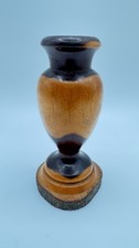 VTG Queensland Mulga Australian Hardwood MCM Vase Natural Crack In Base picture