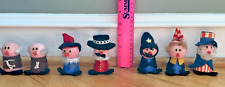 1970's KELLOGG'S Cereal SEVEN (7) Mini People -  Uncle Sam, Police Officer, Monk picture