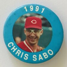 Chris Sabo 1991 Major League Baseball Cincinnati Reds Pin Badge Rare (F6) picture