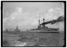 Photo:Hampton Roads Virginia USS Wyoming Battleships 1917 WWI Naval Fleet picture