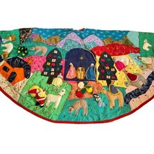 Peru Arpillera Patchwork Christmas Nativity Tree Skirt Peruvian 42