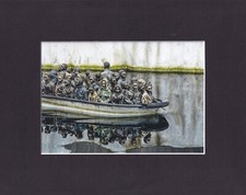 8X10 Matted Print Graffiti Art Picture, Banksy: Dismaland Refugees picture