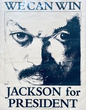 Very Rare JESSE JACKSON 1988 presidential campaign poster; art by LEONARD BASKIN picture
