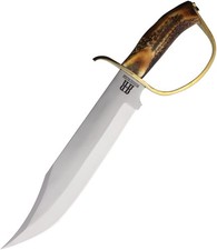 Rough Rider D Guard Bowie Brown Stainless Fixed Blade Knife w/ Sheath 1943P picture