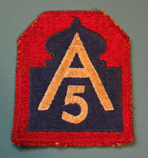 AN ORIGINAL WORLD WAR 2- 5th ARMY-WORN-SNOW BACK-CUT EDGE-Vintage WWII/2 picture