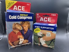 VTG ACE Brand First Aid Lot Instant Cold Compress 7513 Knee Supporter 7304 Prop picture