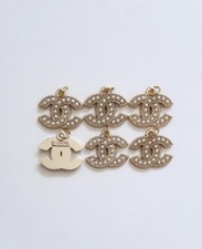 CC designer vintage gold Pearl set of 6 - STAMPED picture