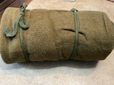 Vintage 1944 Original WWII US Army Wool Mummy Sleeping Bag 6' Green Drab Zipper picture