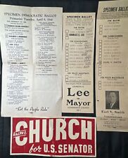 1940s 3 SPECIMEN BALLOTS Sticker Ralph E Church  ROOSEVELT Decatur Illinois VTG picture