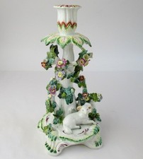 Chelsea Porcelain candleholder lamb figurine 18th century England antique picture