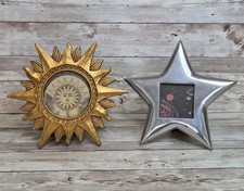 Vintage Celestial Picture Frame Set Gold Sun Silver Star 1990s picture