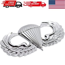 Elegant Army Parachutist Auto Emblem - Durable Metal with Chrome Finish picture