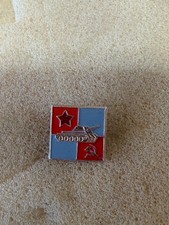 Vintage USSR Soviet Tank Armored Forces Enamel Pin Red Blue Military Badge picture