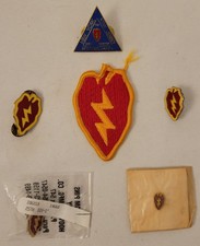 Lot of Six Vintage & Modern U.S. Army 25th Infantry Div. Pins - Tropic Lightning picture