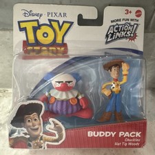 2010 Mattel Disney Toy Story Buddy Pack Chuckles Hat Tip Woody Action Links New picture