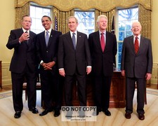 GEORGE W. BUSH WITH BARACK OBAMA AND FORMER PRESIDENTS - 8X10 PHOTO (ZY-634) picture