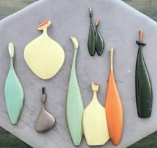 Vintage Mid-Century Modern Sexton Bottle Metalcraft Wall Sculpture Set picture