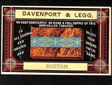 Jacksons Best 19th Century Tobacco Trade Card Davenport & Legg Boston MA SR.T.Jb picture