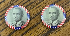 2-1948 HARRY S. TRUMAN Campaign Pin Pinback Button Political President Election picture