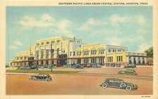 HOUSTON TEXAS GRAND CENTRAL RAILROAD STATION SOUTHERN PACIFIC LINES 1934 P/C picture