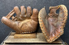 Vtg Pair 1940s & 60s Baseball Gloves Ted Williams Western & Don Mincher Wilson picture