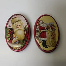 Vintage 1983 Santa Claus Tins Made In Hong Kong, 2 ¾