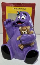 VTG 1997 McDonald's Grimace Ceramic Cookie Jar Treasure Craft With Original Box picture