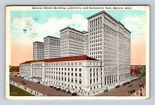 Detroit MI-Michigan, General Motors Building, Laboratory Vintage c1924 Postcard picture