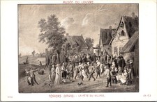 Musée du Louvre David Téniers La Fête du Village Vintage Postcard 4P23-23 picture
