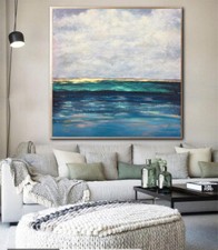 Blue Abstract Canvas Art Oversize Abstract Wall Art Large Canvas Painting picture