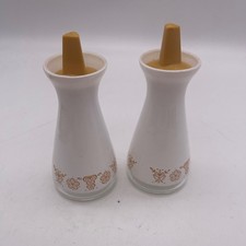 Pyrex Vintage 1970s Pyrex Butterfly Gold Salt & Pepper Shakers, Glass B5 picture