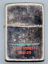 Vintage 1968 USS Stereotype DLG-31 High Polish Chrome Zippo Lighter Double Sided picture