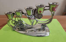 Vintage 1992 Seagull Pewter Etain Zinn Canada Candle Holder, W 8 1/2