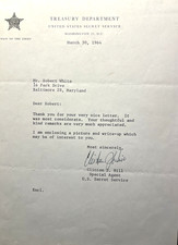 CLINT HILL SIGNED ORIG. 1964 LETTER TO RENOWNED JFK COLLECTOR ROBERT WHITE picture