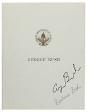 George H.W. Bush/Barbara Bush Signed Presidential Inauguration of Reagan. RARE picture
