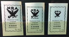 1930s NRA β National Recovery Act Poster Stamps or Luggage Stickers - MNH picture