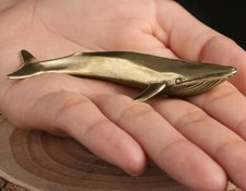 Brass Blue Whale Animal Figurine Small Statue Table Office Home Decoration Gifts picture