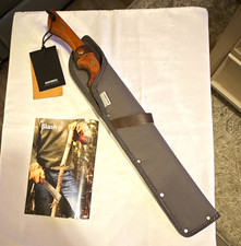 Barebones Japanese Nata Fixed Blade Machete w/ Sheath, Wood Handle picture