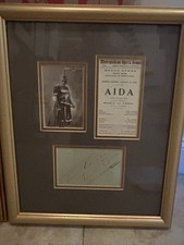 Enrico Caruso Collage including autograph, photo as Radames, Met program. COA picture