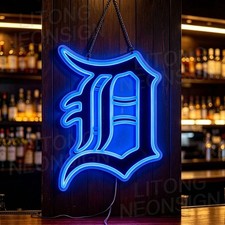 US STOCK Detroit Tigers LED Neon Sign 16