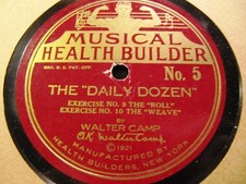 Walter Camp FOOTBALL COACH 1921 HEALTH BUILDER DAILY DOZEN 5/6 Exercise Record,. picture