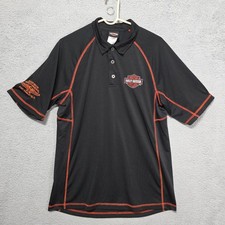 Harley Davidson Polo Orange Black Embroidered Port Charlotte Florida Large picture