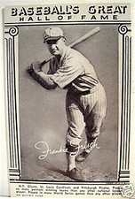 Vintage Frankie Frisch Baseball Great Hall Of Fame Exhibit Card Old Store Stock picture