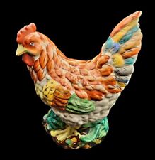 Vintage Porcelain Painted Colorful Ceramic Rooster Hen Bird Figurine Statue 10