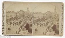 C-1885 WATERTOWN, WISC. PARADE, CIGAR STORE INDIAN, STEREOVIEW BY JNO. B. MAY #A picture